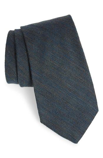 Men's Michael Bastian Herringbone Wool & Silk Tie, Size - Grey