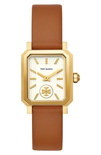 Women's Tory Burch Robinson Leather Strap Watch, 27mm X 29mm