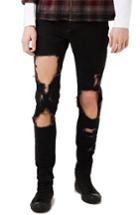 Men's Topman Extreme Ripped Stretch Skinny Fit Jeans