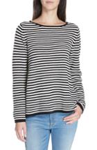 Women's Eileen Fisher Stripe Organic Cotton Chenille Sweater - Black