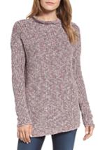 Women's Nic+zoe Speckled Mock Neck Cotton Blend Sweater - Pink
