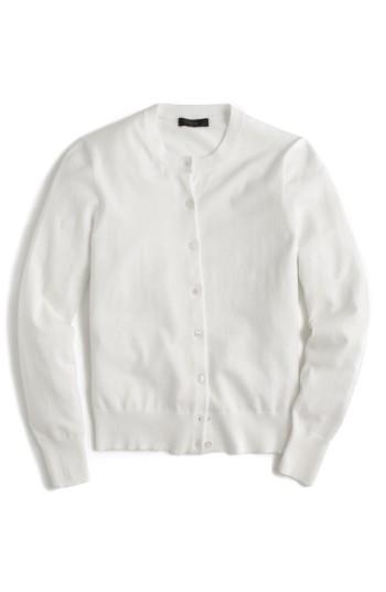 Women's J.crew Jackie Cotton Blend Cardigan, Size - White