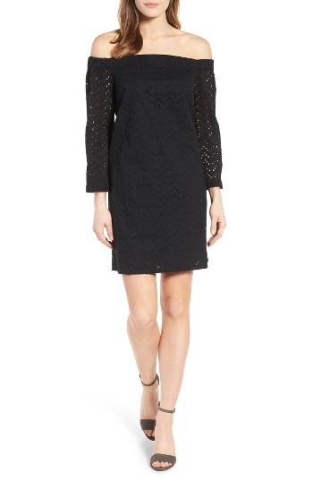 Women's Halogen Off The Shoulder Eyelet Dress