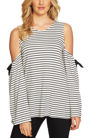 Women's Cece Cold Shoulder Jacquard Top - Ivory