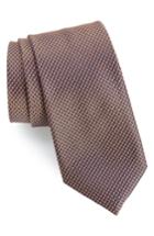 Men's Calibrate Anser Solid Silk Tie, Size - Orange