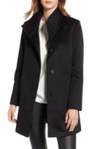 Women's Fleurette Stand Collar Cashmere Coat - Black