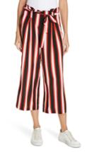 Women's L'agence Samira Stripe Paperbag Waist Wide Leg Pants - Red