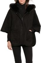 Women's Lauren Ralph Lauren Faux Shearling Cape Jacket /small - Black