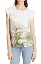 Women's Ted Baker London Coorai Wonderland Woven Front Top - Ivory