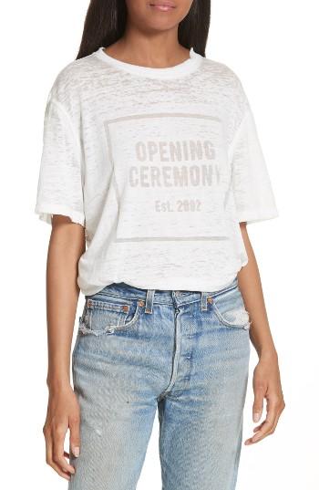 Women's Opening Ceremony Logo Burnout Tee - White