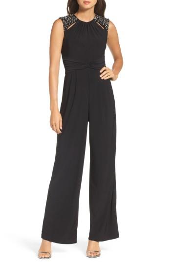 Women's Vince Camuto Embellished Shoulder Jumpsuit - Black