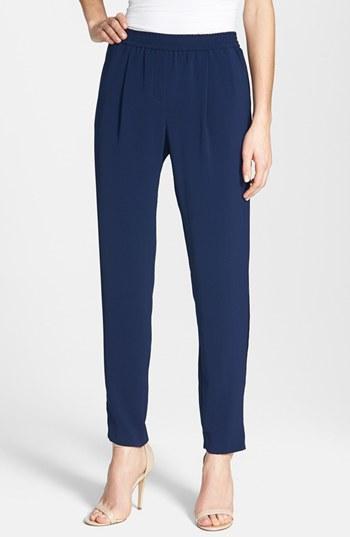 Halogen Zip Ankle Twill Pull-on Pants (regular & Petite) Navy Peacoat