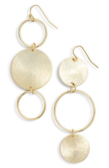 Women's Halogen Brushed Disc Linear Earrings
