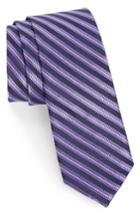 Men's Nordstrom Men's Shop Milliner Stripe Silk Tie, Size - Purple
