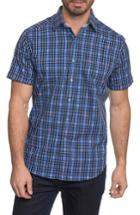 Men's Robert Graham Campfire Classic Fit Embroidered Check Sport Shirt, Size - Blue