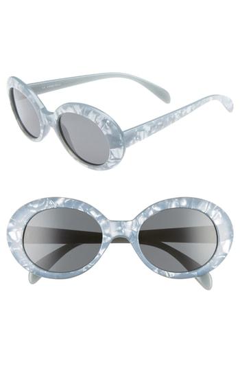 Women's Leith 52mm Marbled Oval Sunglasses - Grey