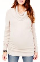 Women's Ingrid & Isabel Cowl Neck Maternity Sweater - Beige