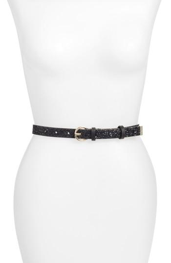 Women's Kate Spade New York Glitter Sparkle Belt - Black Glitter