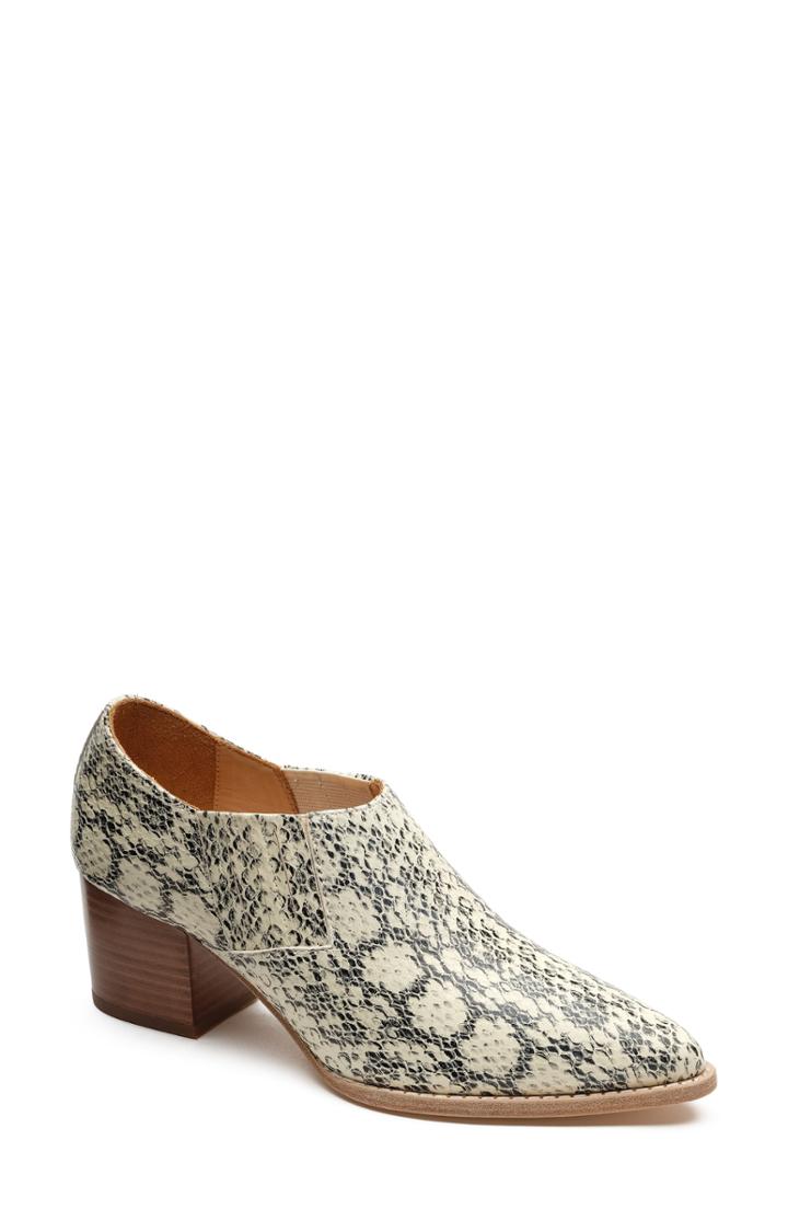 Women's Bill Blass Tina Snake Embossed Short Bootie M - Beige
