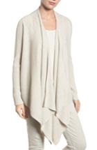 Women's Eileen Fisher Drape Front Wool Cardigan, Size - White