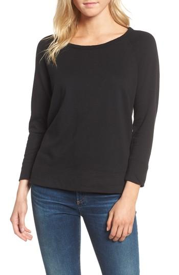 Women's James Perse 'vintage' Cotton Raglan Pullover - Black