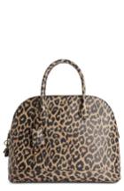 Balenciaga Medium Leopard Print Leather Satchel With Water-repellent Coat - Orange
