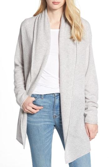 Women's Halogen Shawl Collar Cashmere Cardigan, Size - Grey