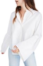 Women's Madewell Bell Sleeve Woven Shirt, Size - White