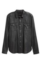 Men's John Varvatos Star Usa Coated Denim Shirt - Black