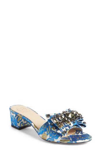 Women's Tory Burch Valentina Embellished Bow Slide Sandal