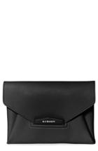 Givenchy 'medium Antigona' Leather Envelope Clutch - Black