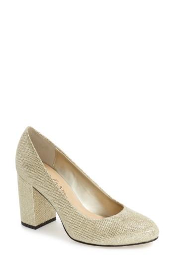 Women's Bella Vita 'nara' Block Heel Pump Ww - Metallic