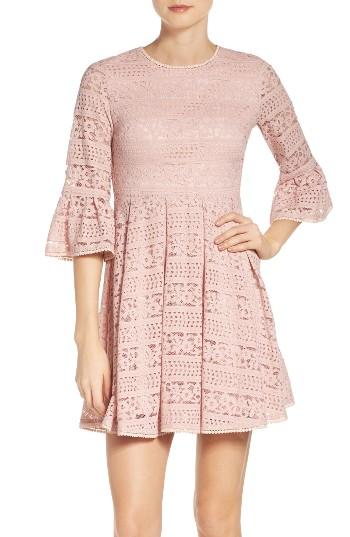 Women's Nsr Lace Skater Dress - Pink