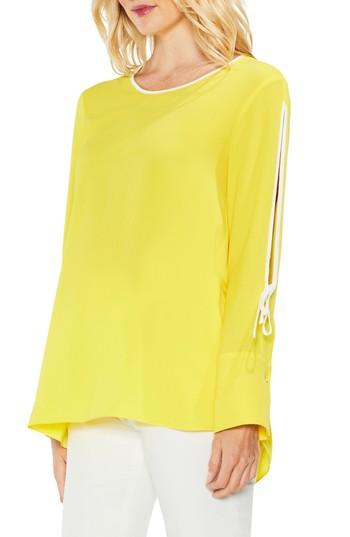 Women's Vince Camuto Split Sleeve Top, Size - Yellow