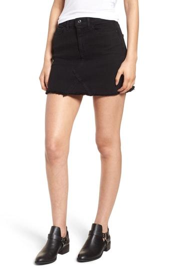 Women's Sp Black Stretch Denim Miniskirt - Black