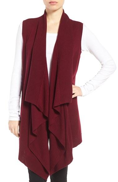 Women's Halogen Wool & Cashmere Drape Front Sweater Vest