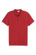 Men's Boss Orange Pejo Button Down Polo - Red