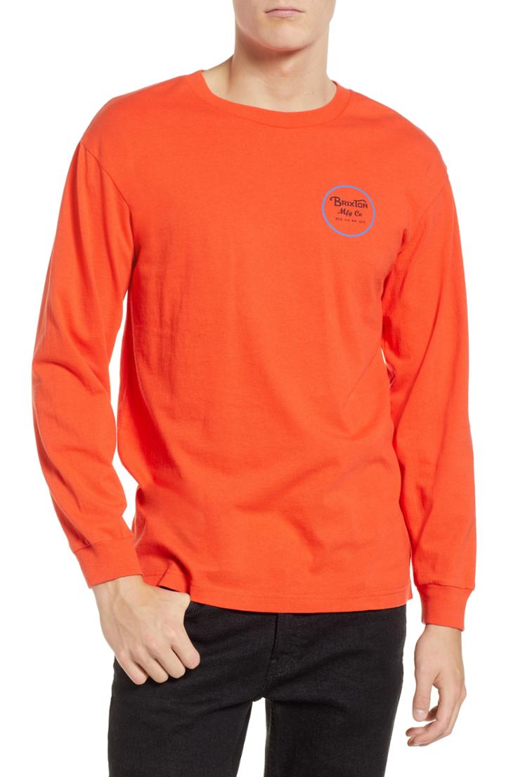 Men's Brixton Wheeler Ii T-shirt, Size - Orange