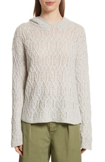 Women's Nili Lotan Belize Cashmere Hoodie - Grey