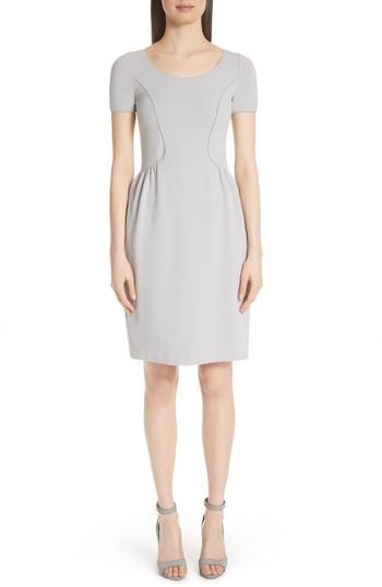 Women's Emporio Armani Seamed Ribbed Dress Us / 38 It - Grey