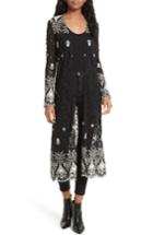 Women's Alice + Olivia Stara Embroidered Lace Caftan - Black