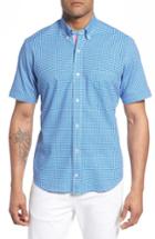 Men's Tailorbyrd Abel Regular Fit Mini Check Sport Shirt - Blue