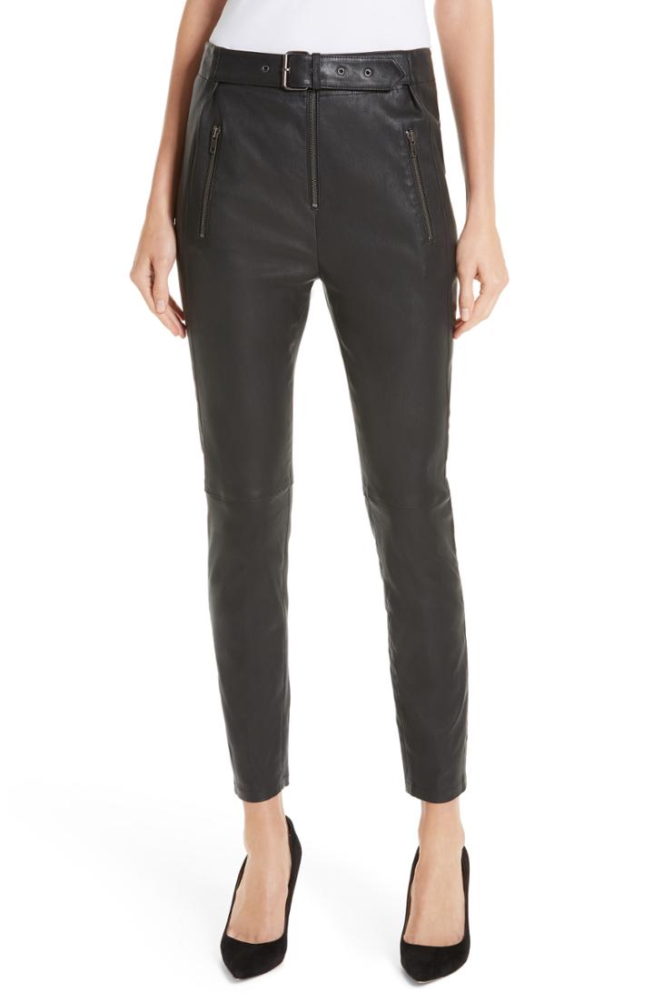 Women's A.l.c. Kamil Leather Pants - Black