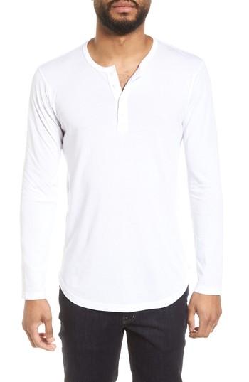 Men's Goodlife Scallop Cotton & Modal Henley - White