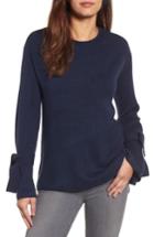 Women's Halogen Tie Bell Sleeve Sweater, Size - Blue