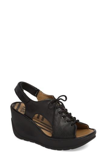 Women's Fly London Jart Wedge Sandal Us / 35eu - Black