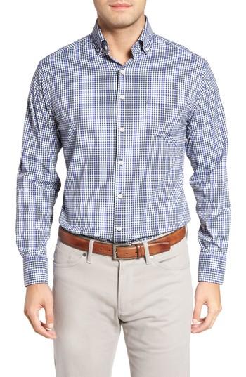 Men's Peter Millar Classic Fit Collier Plaid Performance Sport Shirt - Purple