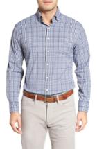 Men's Peter Millar Classic Fit Collier Plaid Performance Sport Shirt - Purple