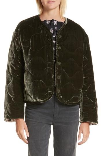 Women's Rebecca Taylor Quilted Velvet Jacket