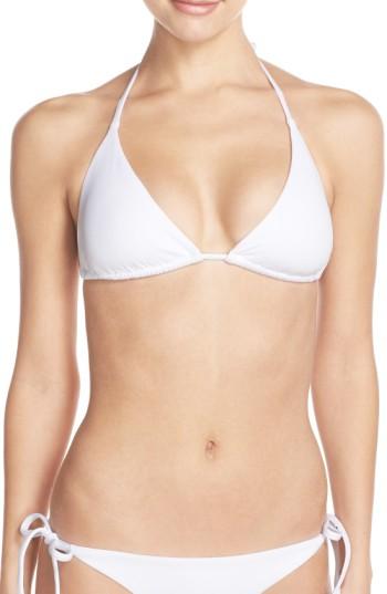 Women's Becca 'color Code' Triangle Bikini Top, Size D - White